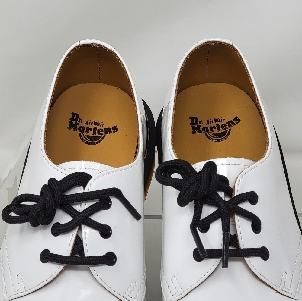Dr. Martens 1461 Patent Leather Lamper Oxfords Shoes Womens Sz 9 26754 White New - Picture 9 of 11